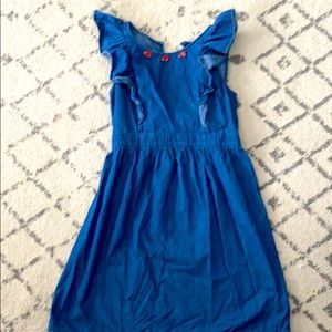 Denim flutter sleeve dress